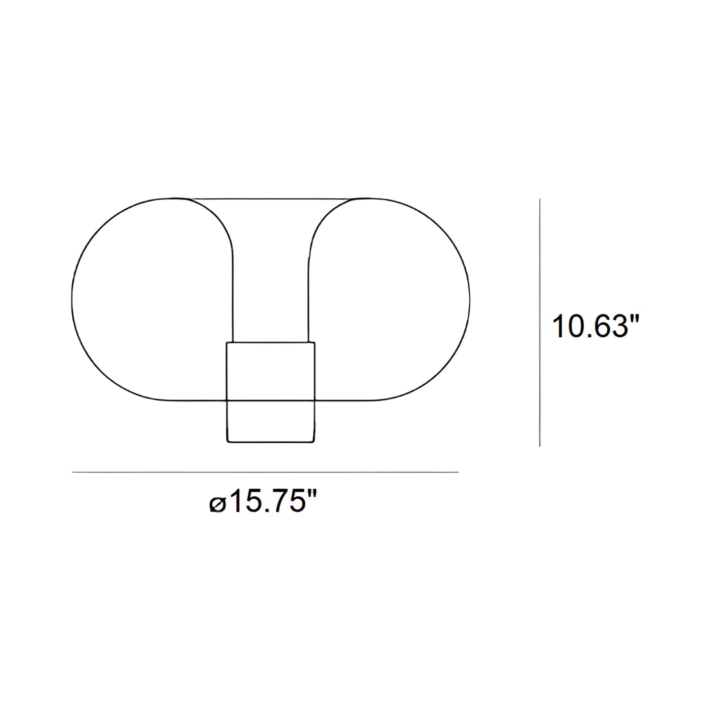Fontanella Table Lamp - line drawing.