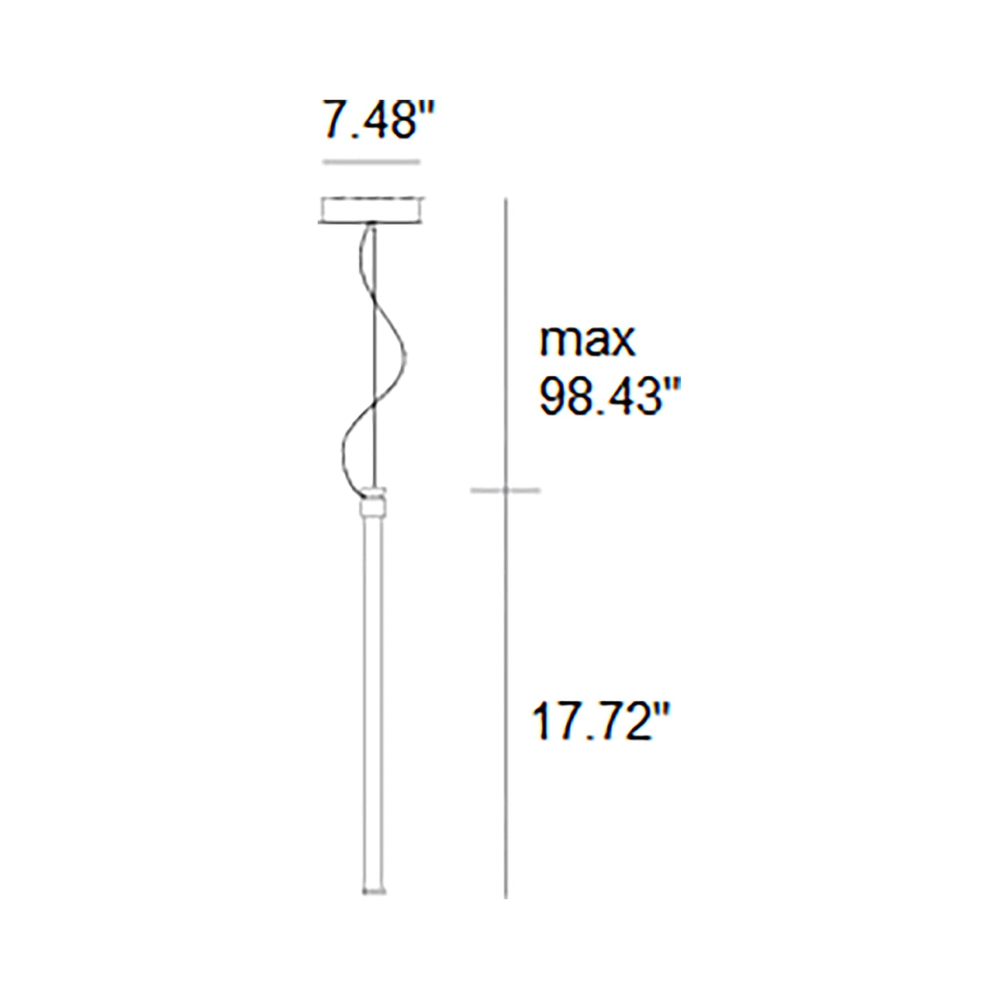 Oort LED Pendant Light - line drawing.