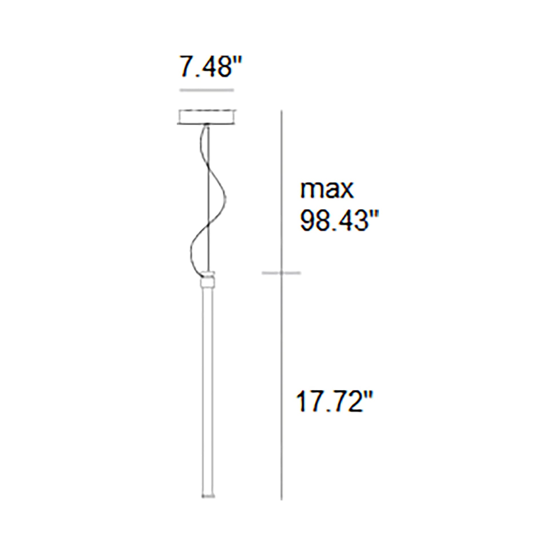 Oort LED Pendant Light - line drawing.