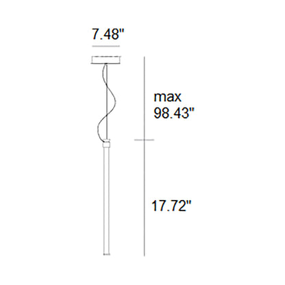 Oort LED Pendant Light - line drawing.