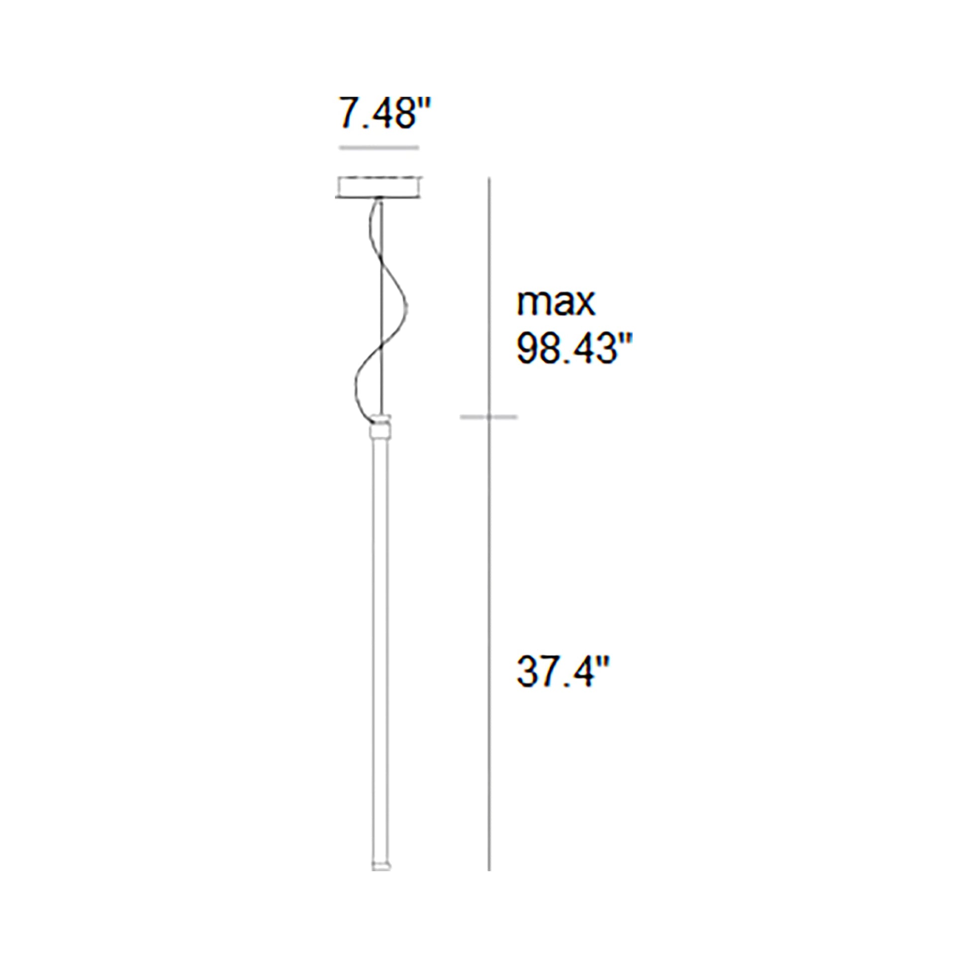Oort LED Pendant Light - line drawing.