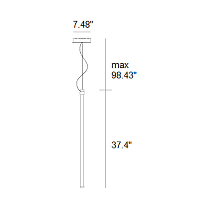 Oort LED Pendant Light - line drawing.