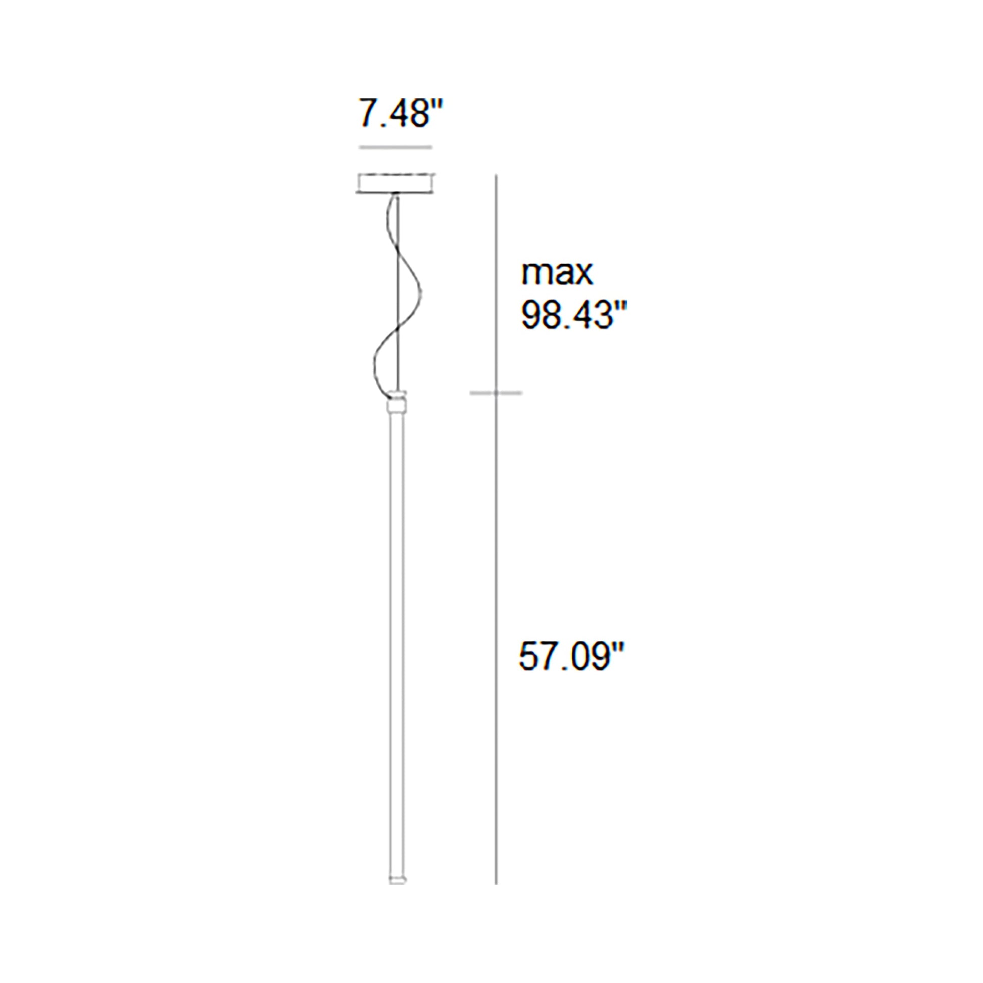 Oort LED Pendant Light - line drawing.