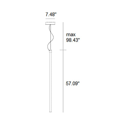 Oort LED Pendant Light - line drawing.