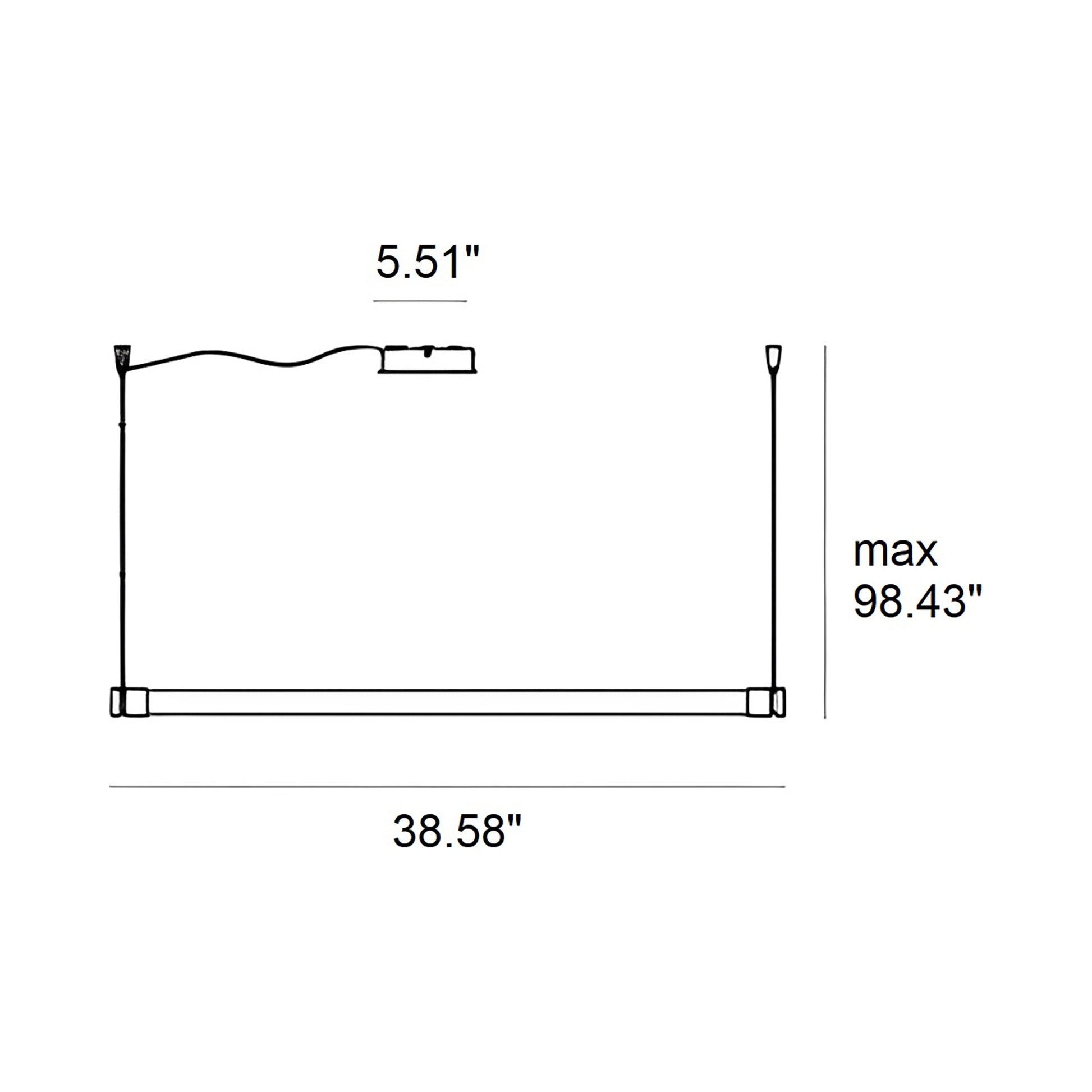 Oort Linear LED Pendant Light - line drawing.