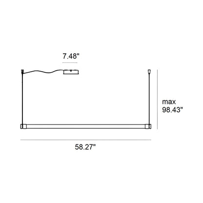 Oort Linear LED Pendant Light - line drawing.