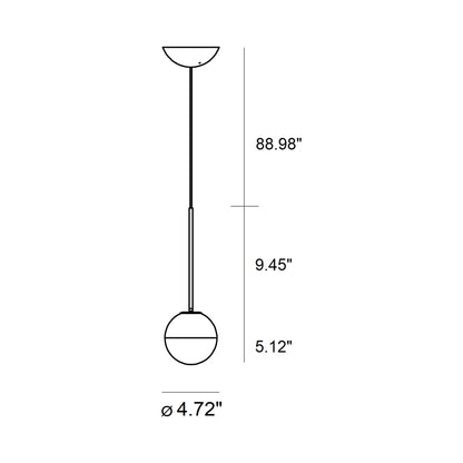 Pallina Pendant Light - line drawing.