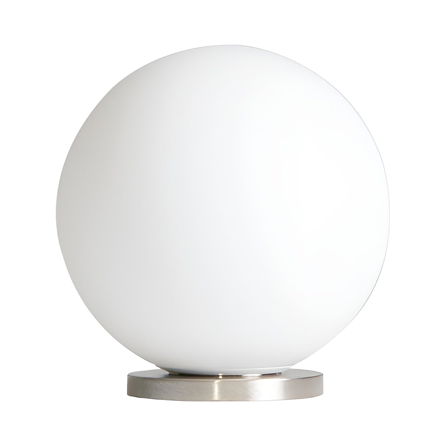 Pallina Table Lamp in Satin Nickel.