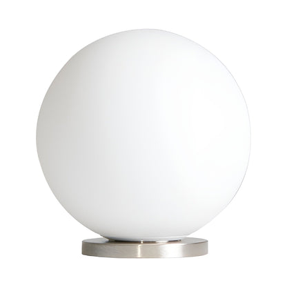 Pallina Table Lamp in Satin Nickel.