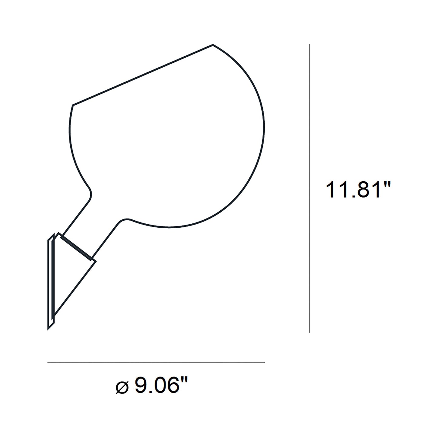 Parola Wall Light - line drawing.