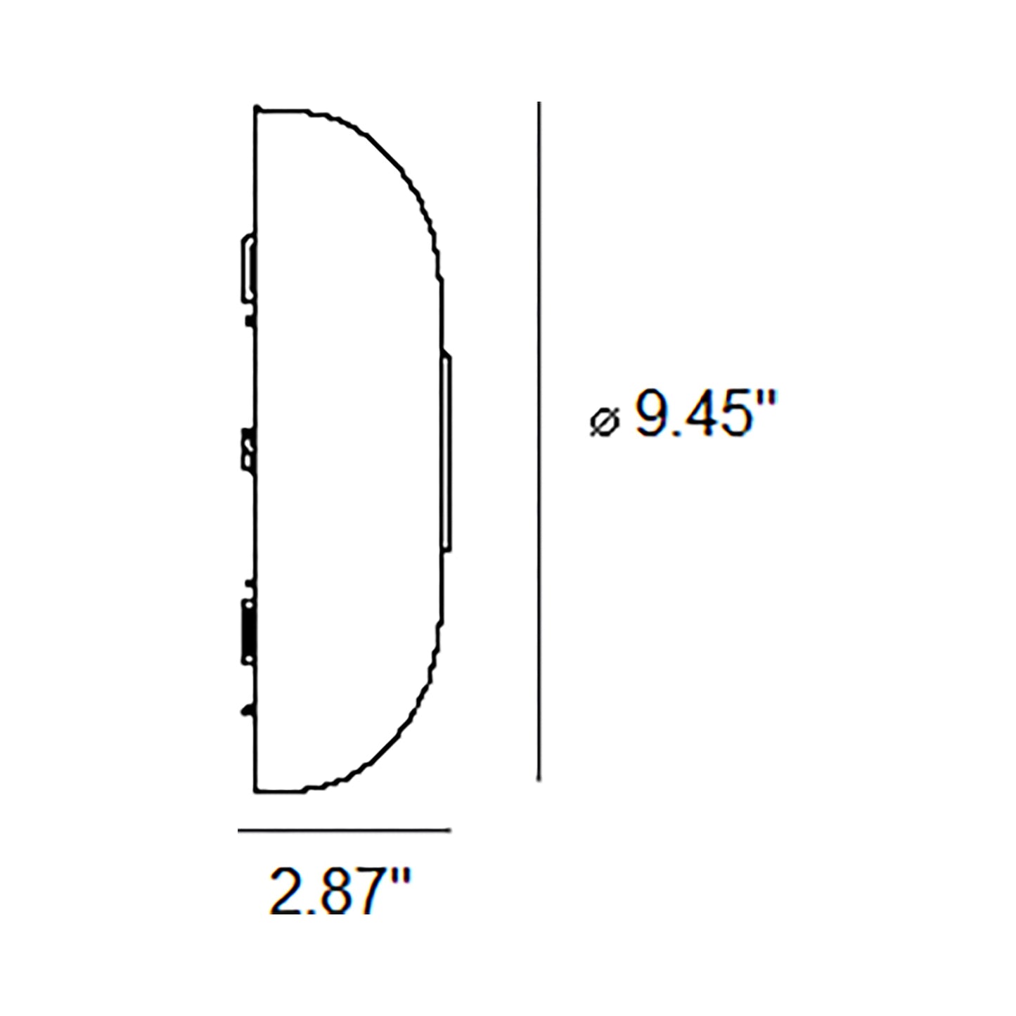 Tropico LED Ceiling / Wall Light - line drawing.