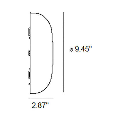 Tropico LED Ceiling / Wall Light - line drawing.