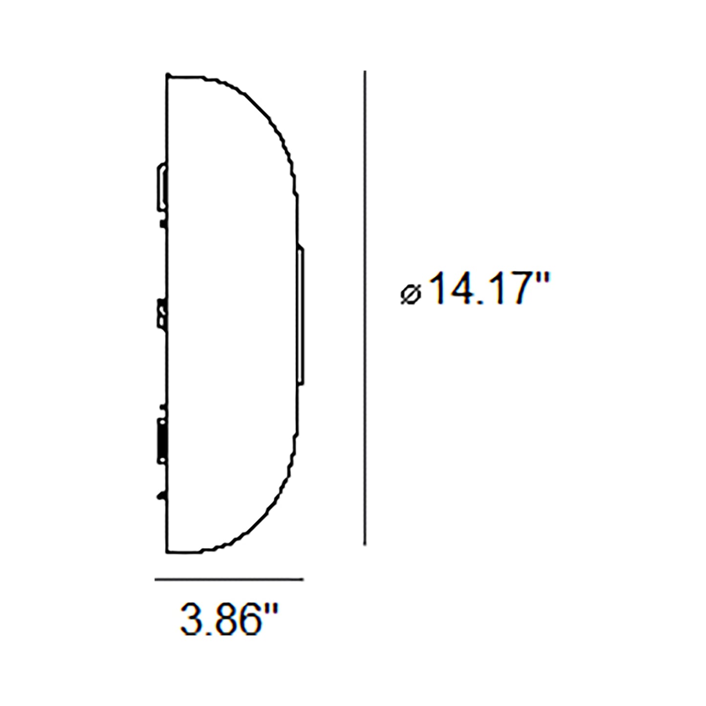 Tropico LED Ceiling / Wall Light - line drawing.
