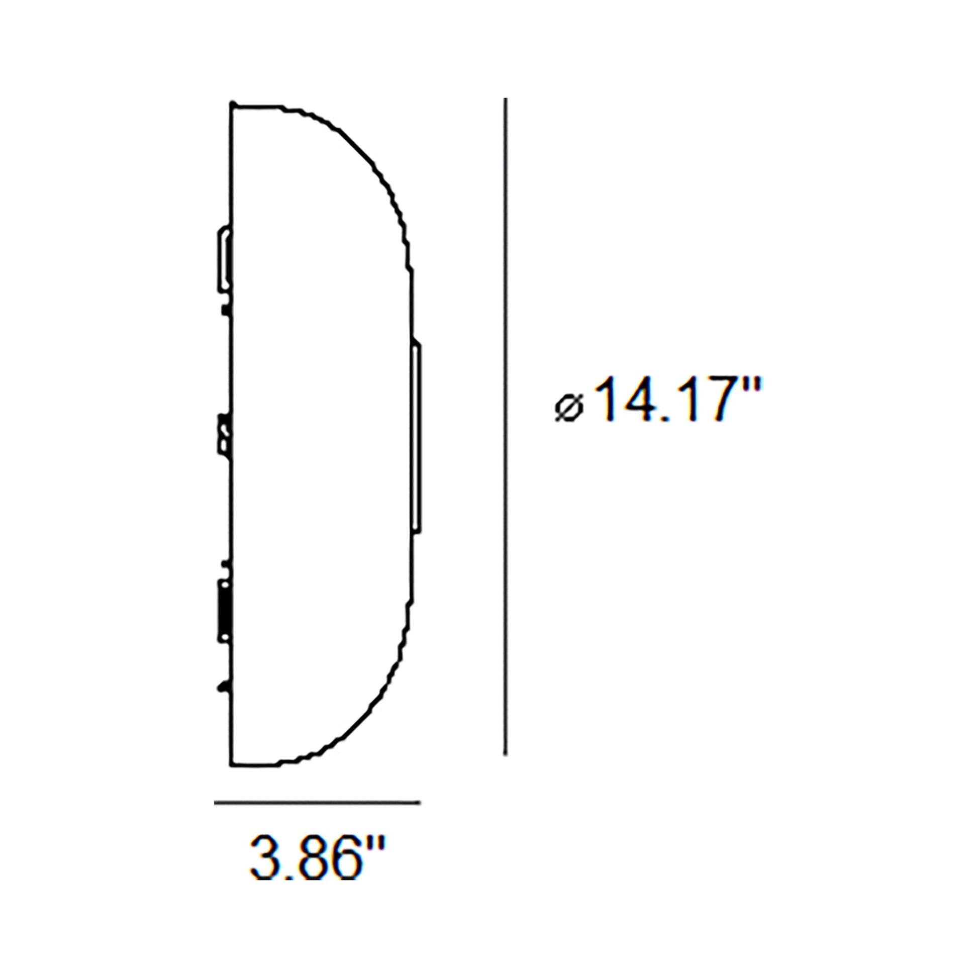 Tropico LED Ceiling / Wall Light - line drawing.