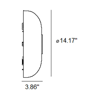 Tropico LED Ceiling / Wall Light - line drawing.