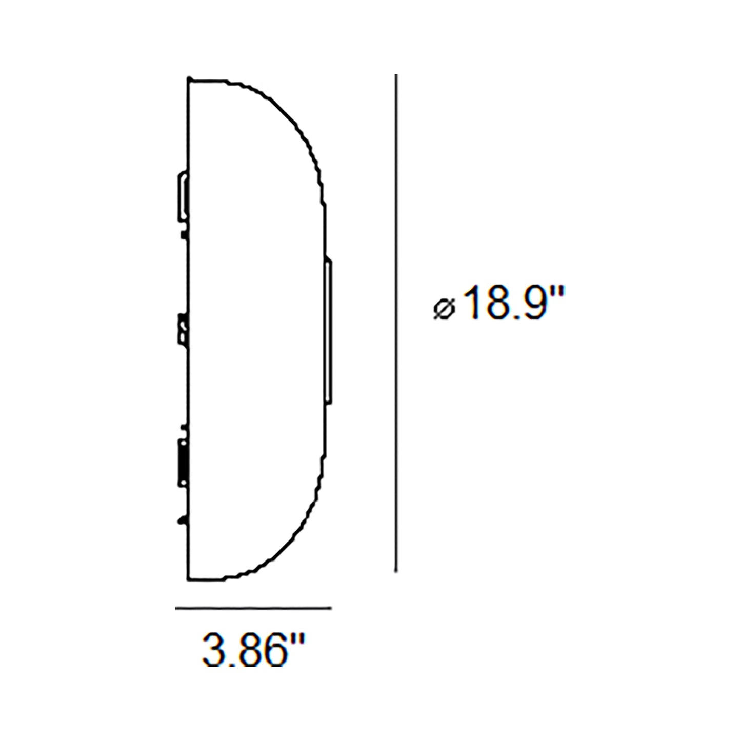 Tropico LED Ceiling / Wall Light - line drawing.