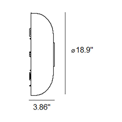 Tropico LED Ceiling / Wall Light - line drawing.