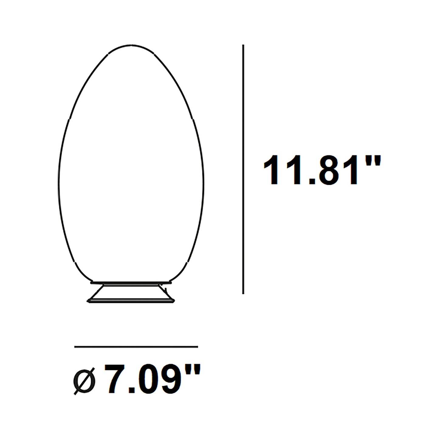 Uovo LED Rechargeable Table Lamp - line drawing.