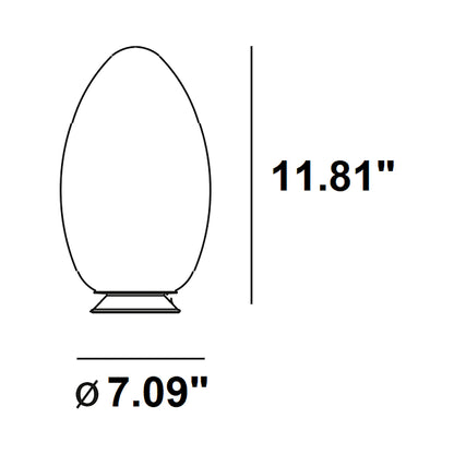 Uovo LED Rechargeable Table Lamp - line drawing.