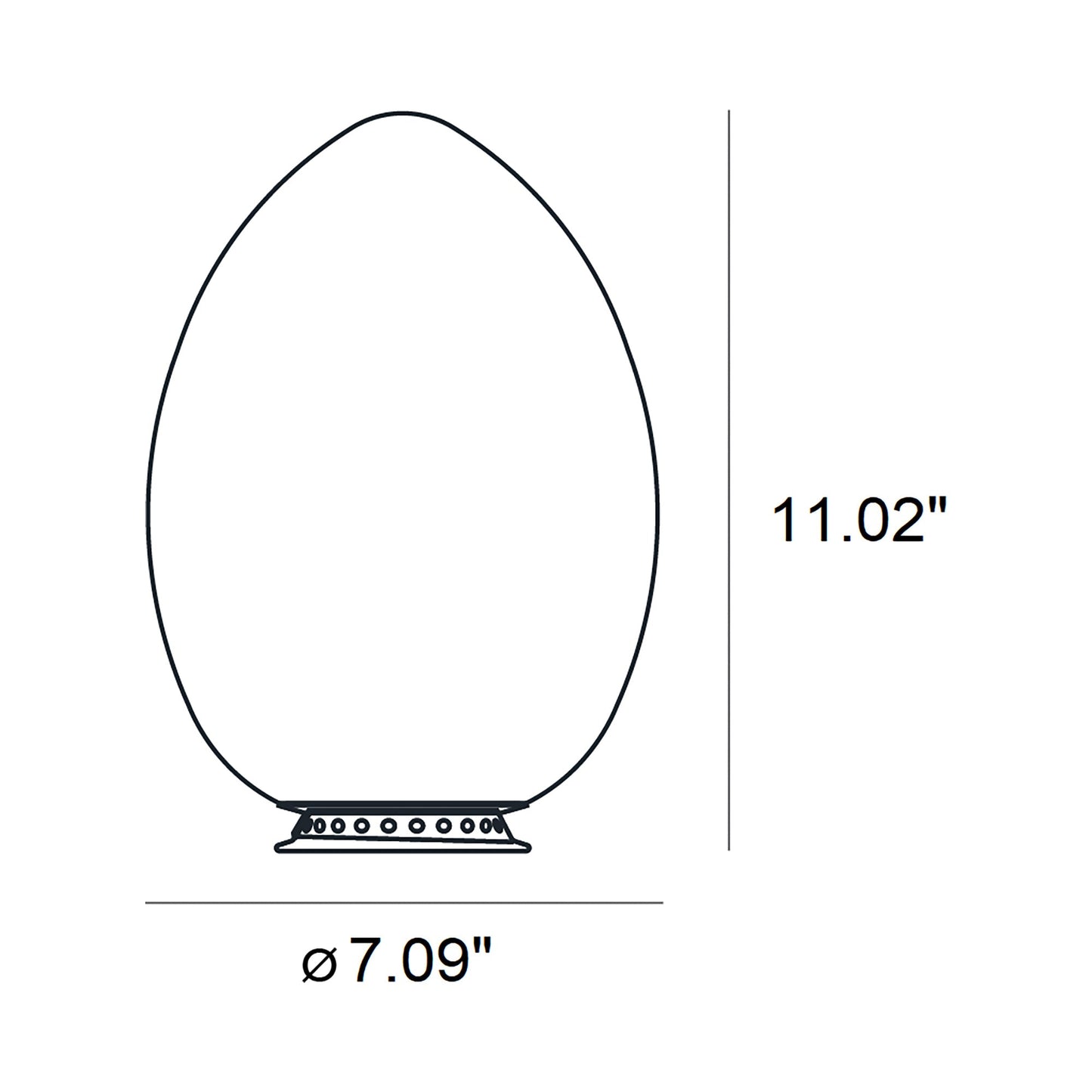 Uovo Table Lamp - line drawing.
