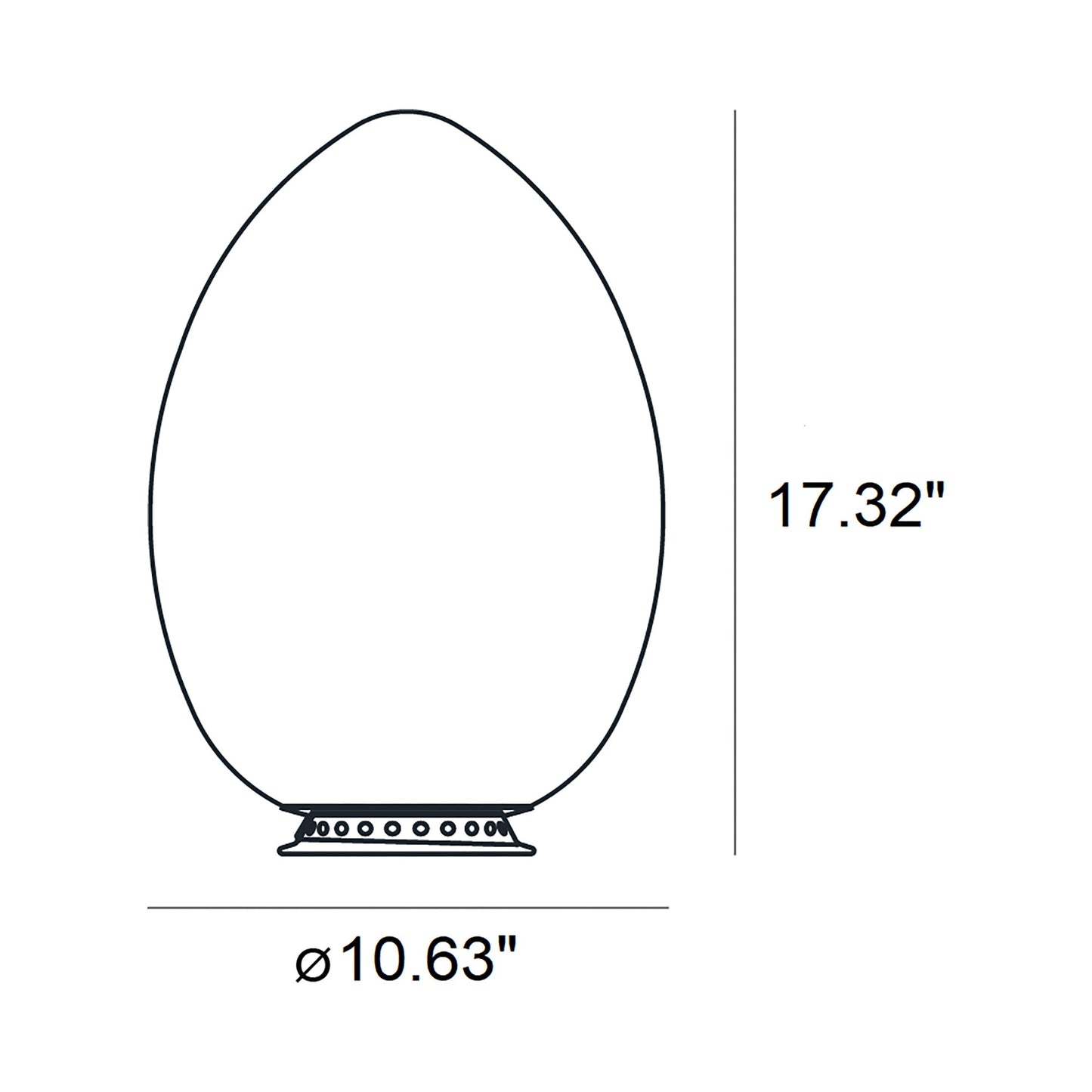 Uovo Table Lamp - line drawing.