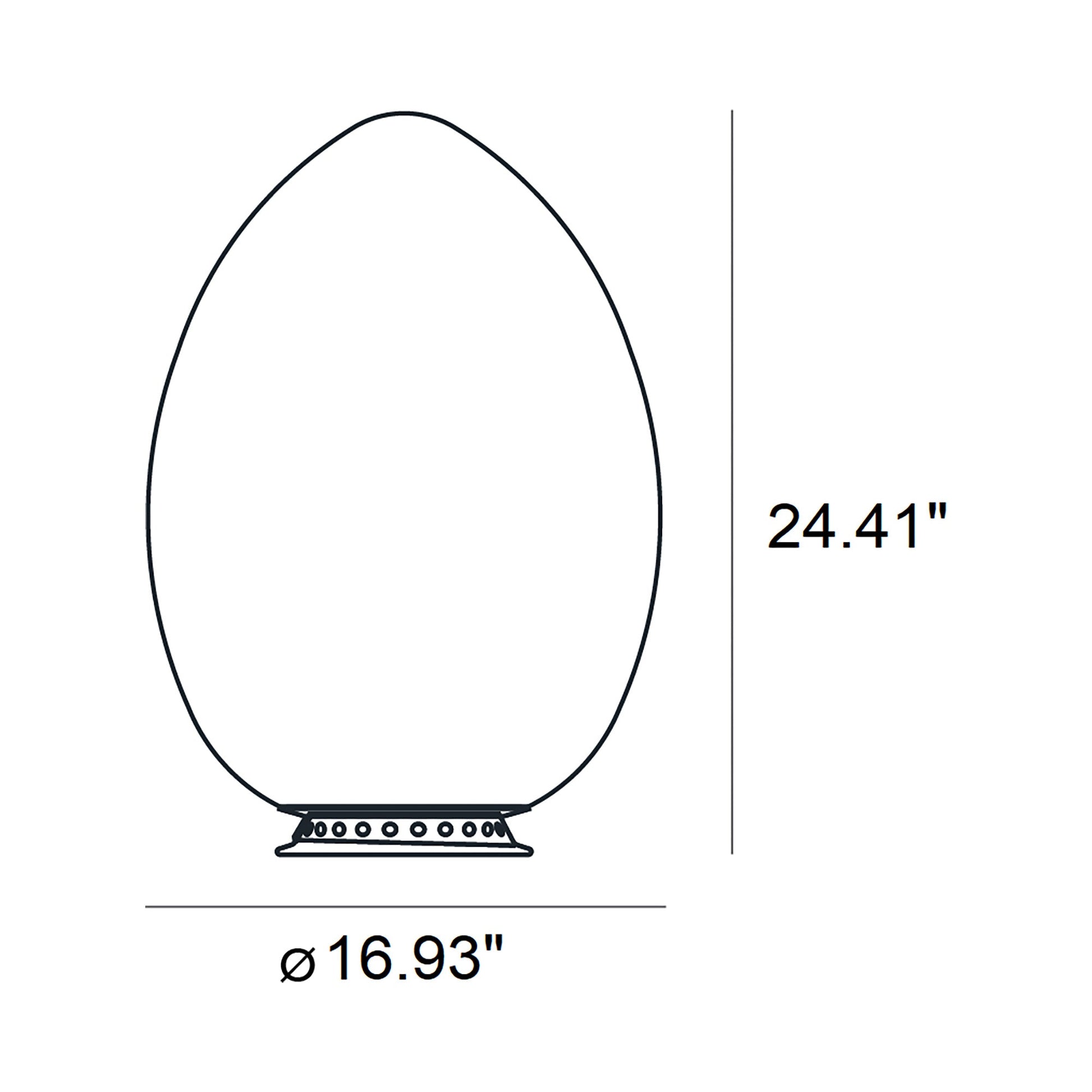 Uovo Table Lamp - line drawing.