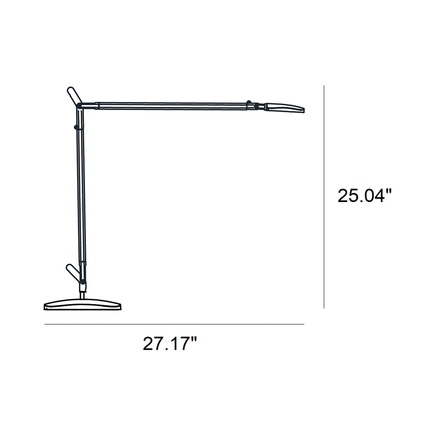 Volee LED Table Lamp - line drawing.