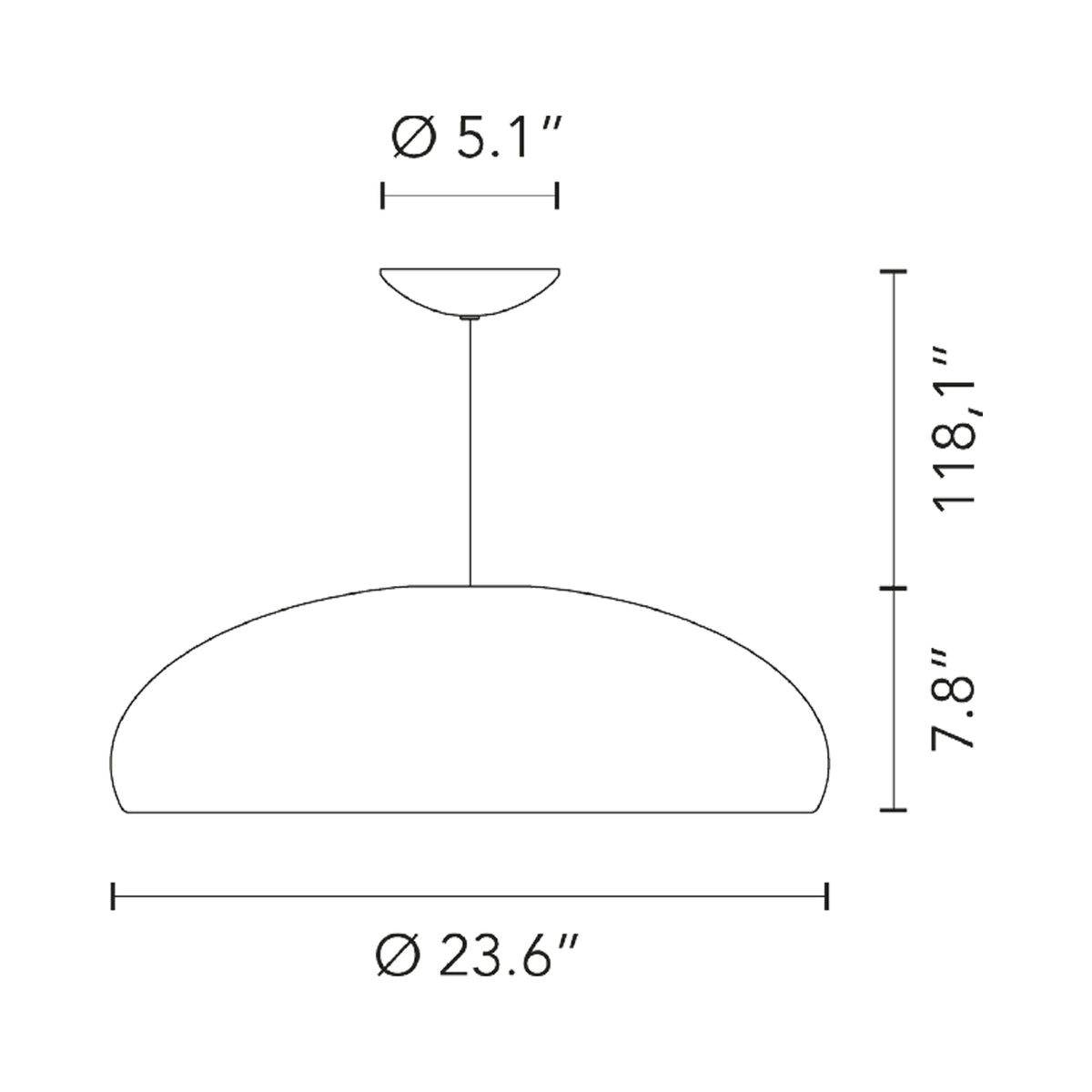 Pangen Pendant Light - line drawing.