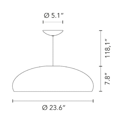 Pangen Pendant Light - line drawing.