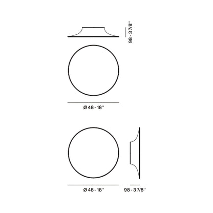 Anoor LED Ceiling/Wall Light - line drawing.