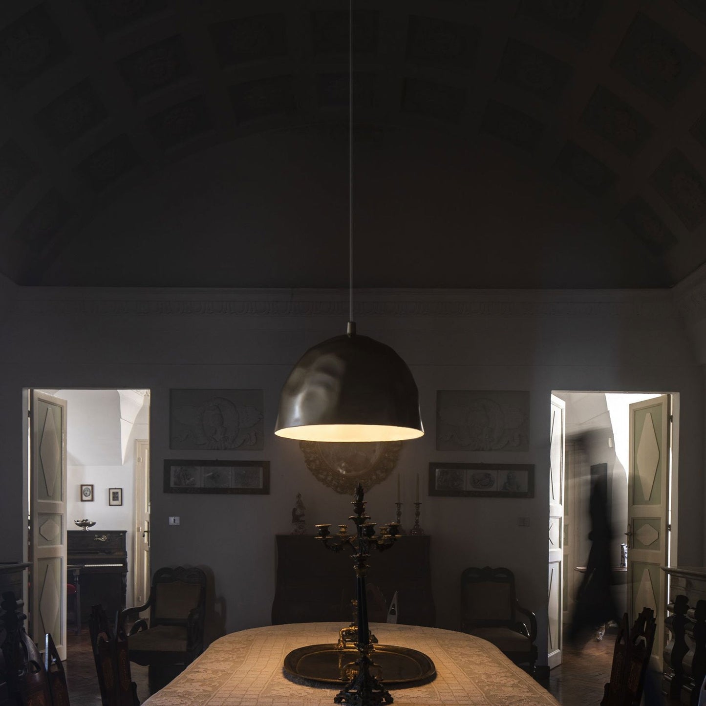 Bump LED Pendant Light in dining room.