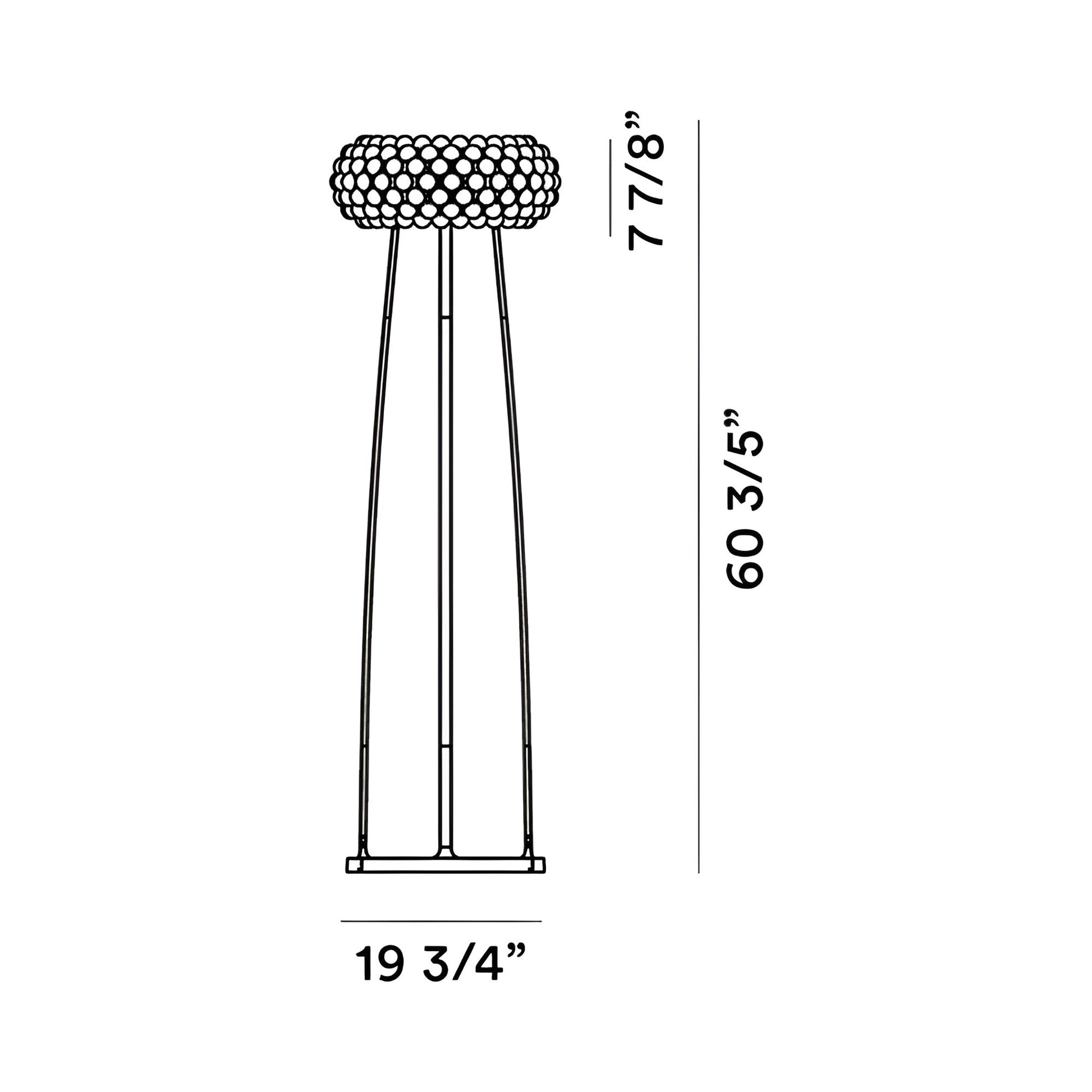 Caboche Plus LED Floor Lamp - line drawing.