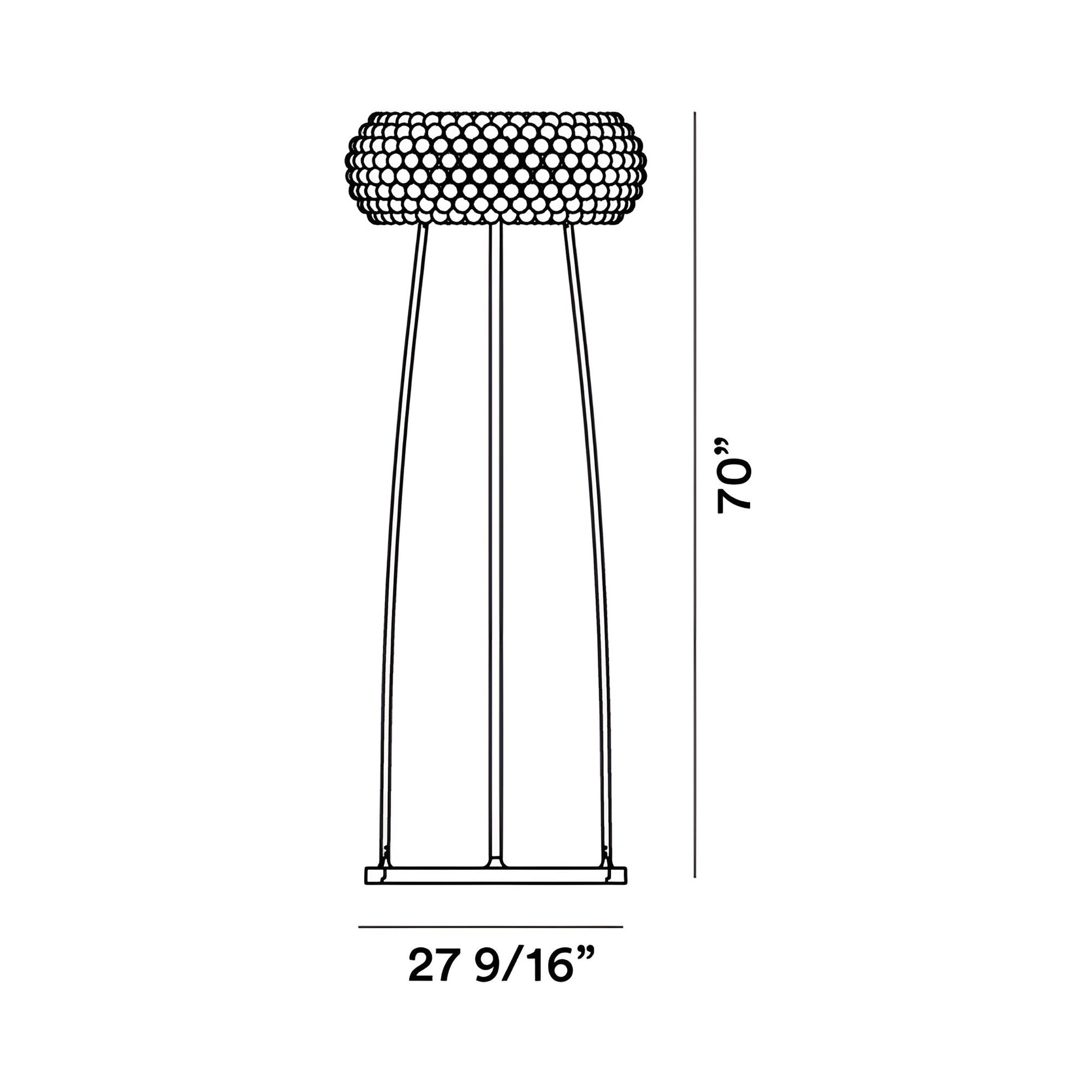 Caboche Plus LED Floor Lamp - line drawing.