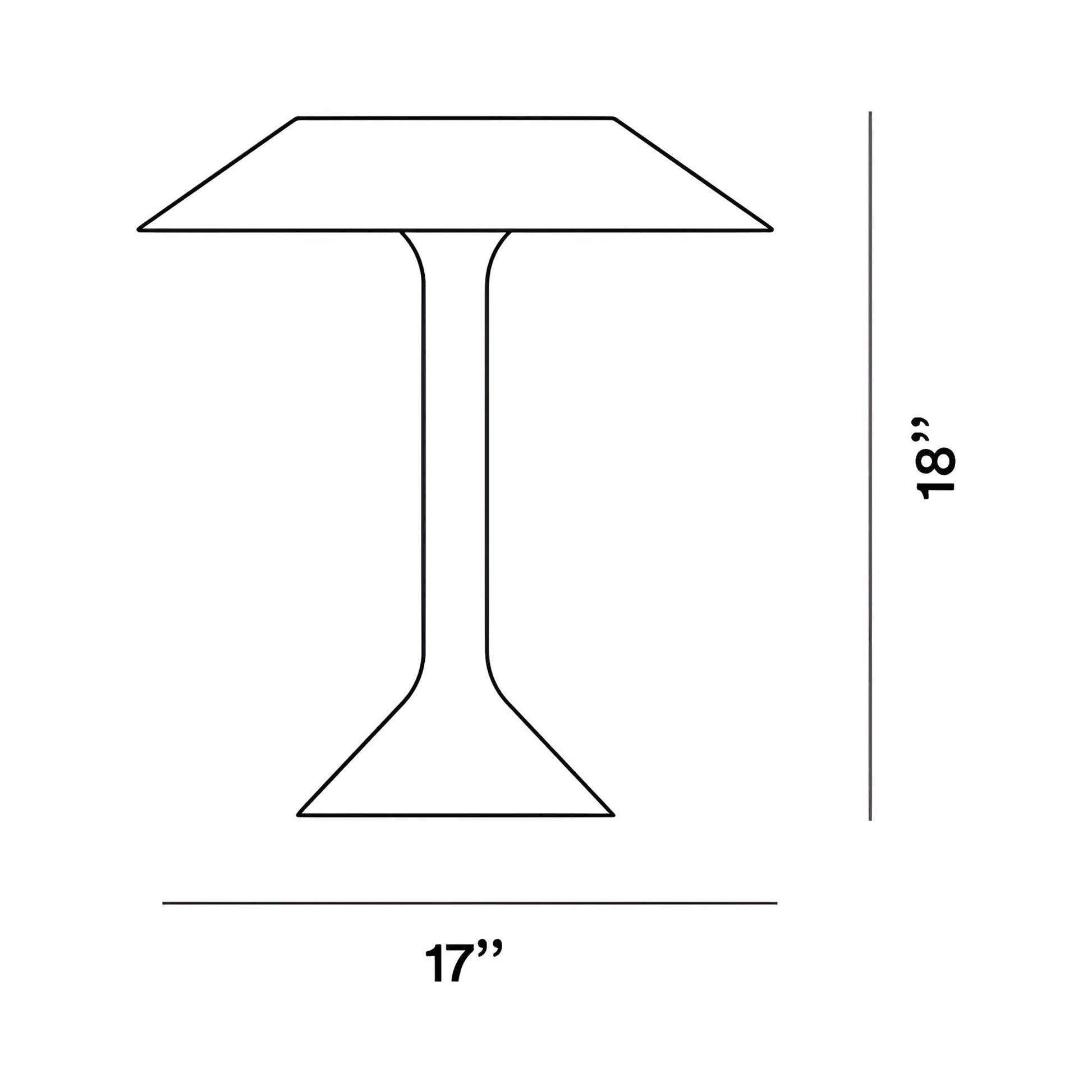 Chapeaux Metallo LED Table Lamp - line drawing.
