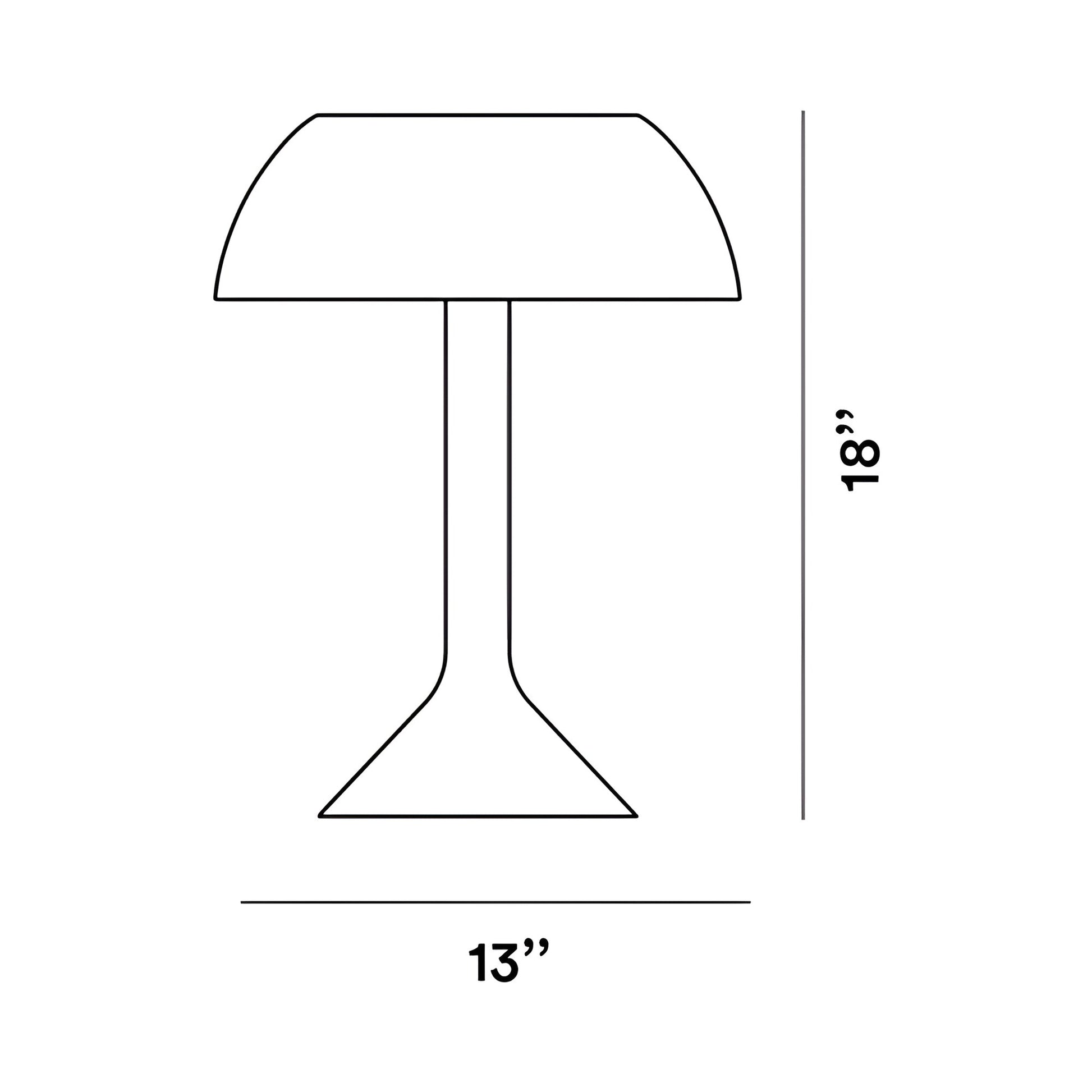 Chapeaux Porcellana LED Table Lamp - line drawing.