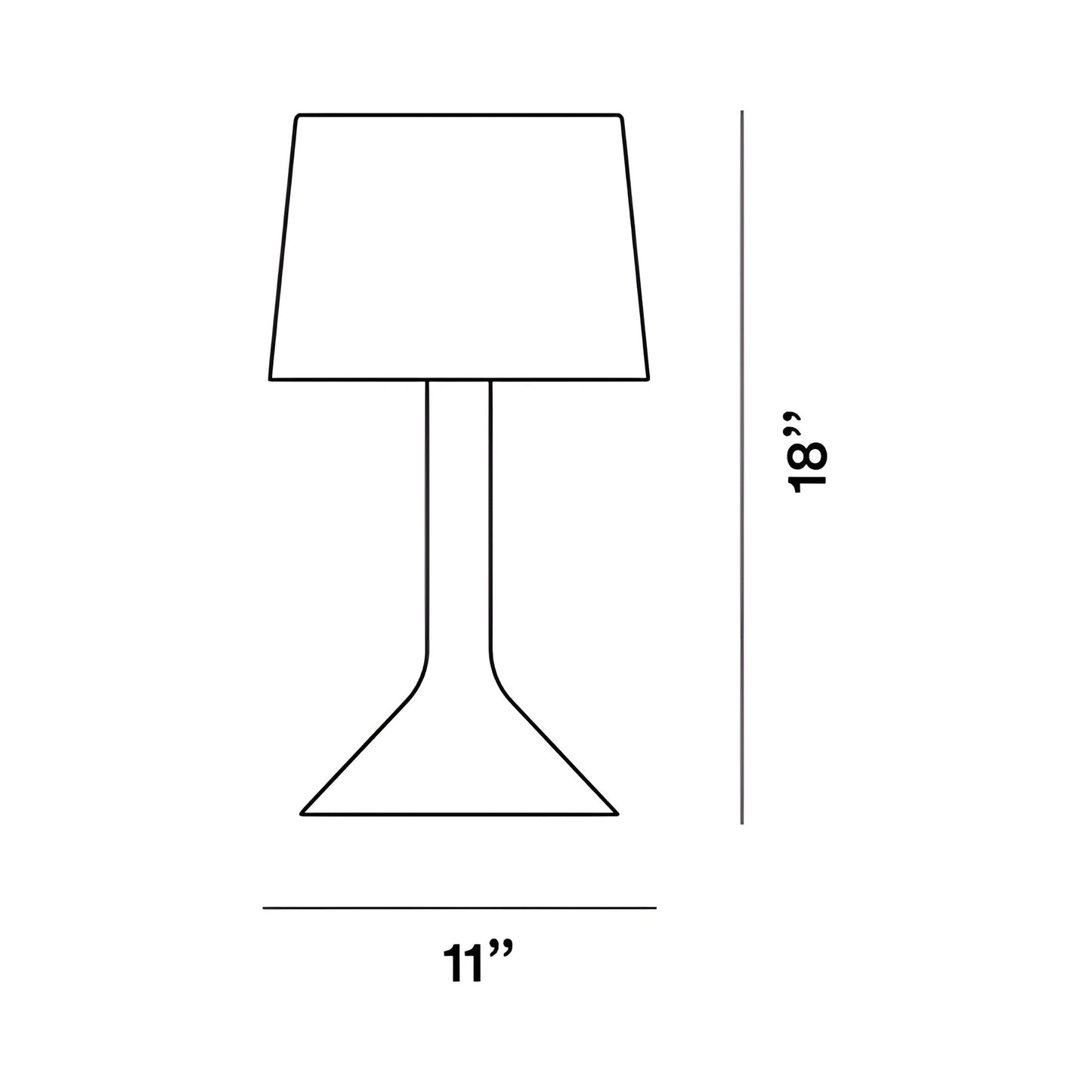 Chapeaux Vetro LED Table Lamp - line drawing.