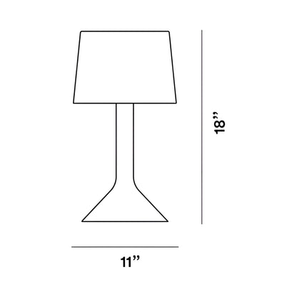 Chapeaux Vetro LED Table Lamp - line drawing.