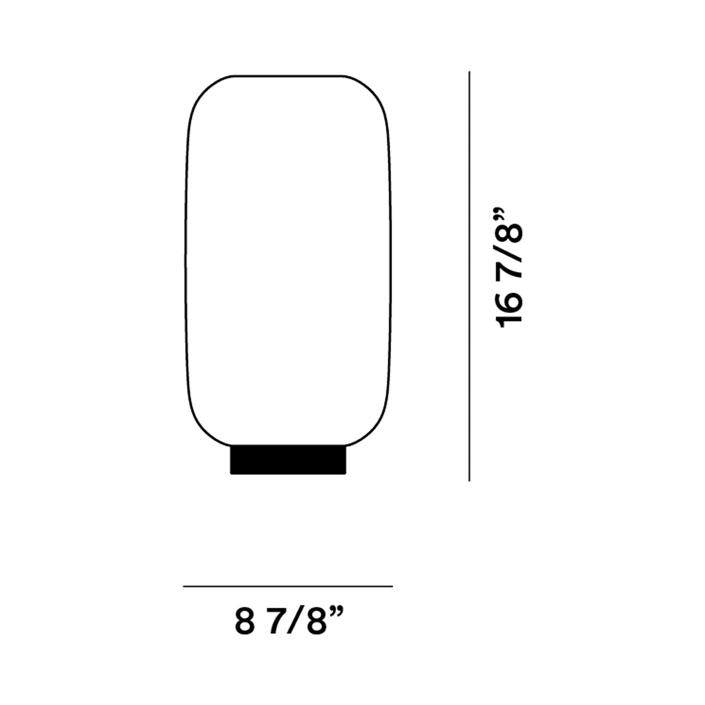 Chouchin 2 Reverse Flush Mount Ceiling Light - line drawing.