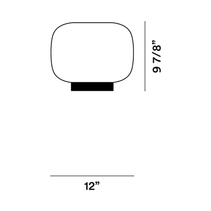 Chouchin 3 Reverse Flush Mount Ceiling Light - line drawing.