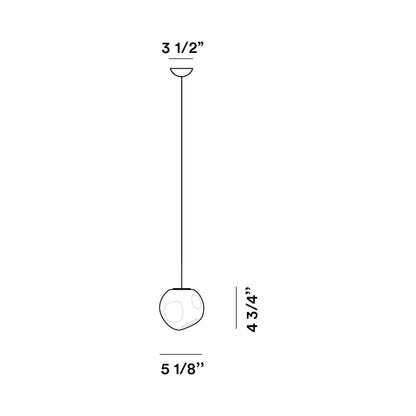 Hoba Pendant Light - line drawing.