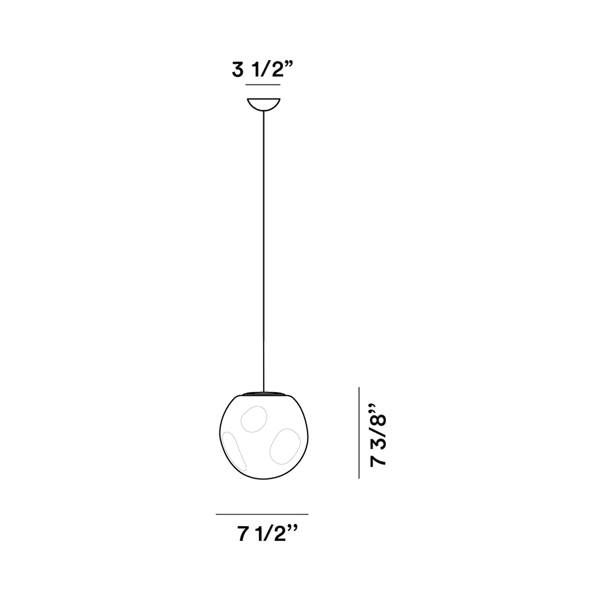 Hoba Pendant Light - line drawing.