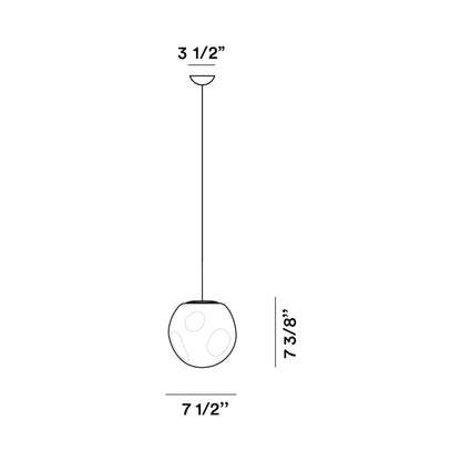 Hoba Pendant Light - line drawing.