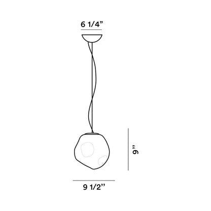 Hoba Pendant Light - line drawing.