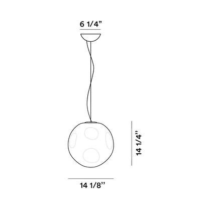 Hoba Pendant Light - line drawing.