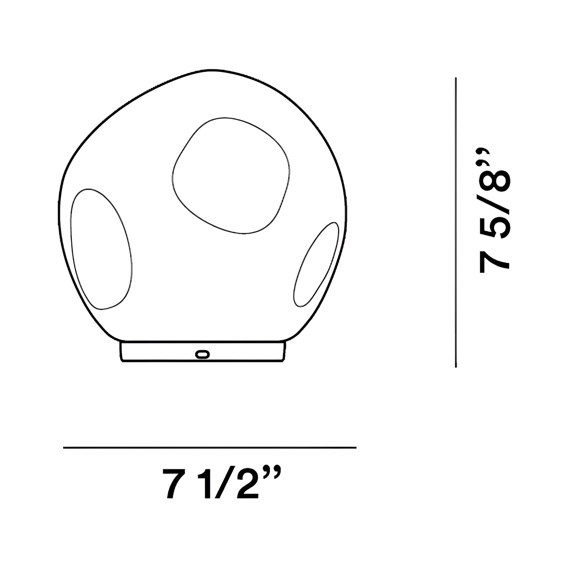 Hoba Table Lamp - line drawing.