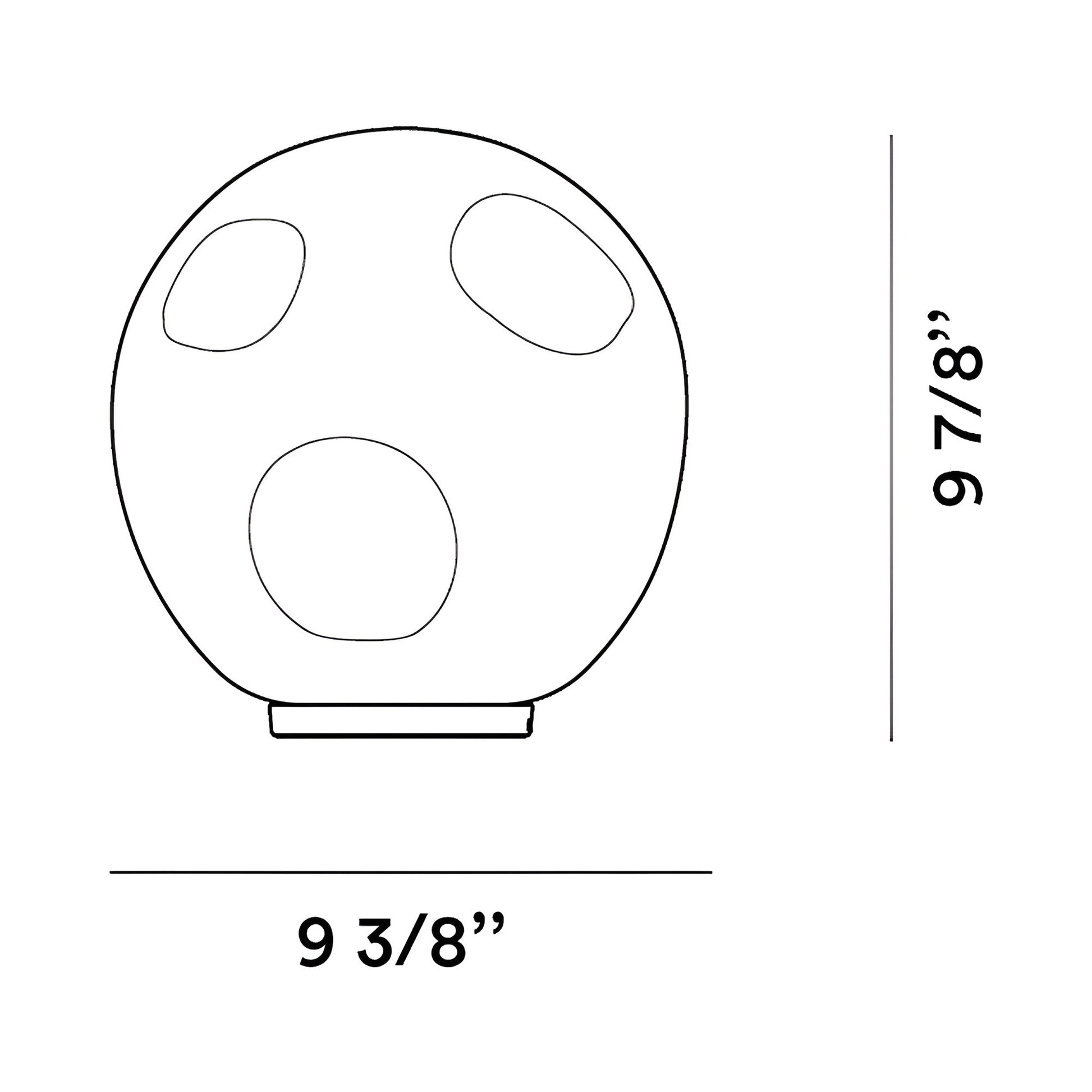 Hoba Table Lamp - line drawing.