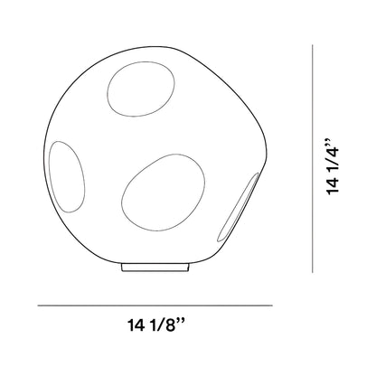Hoba Table Lamp - line drawing.