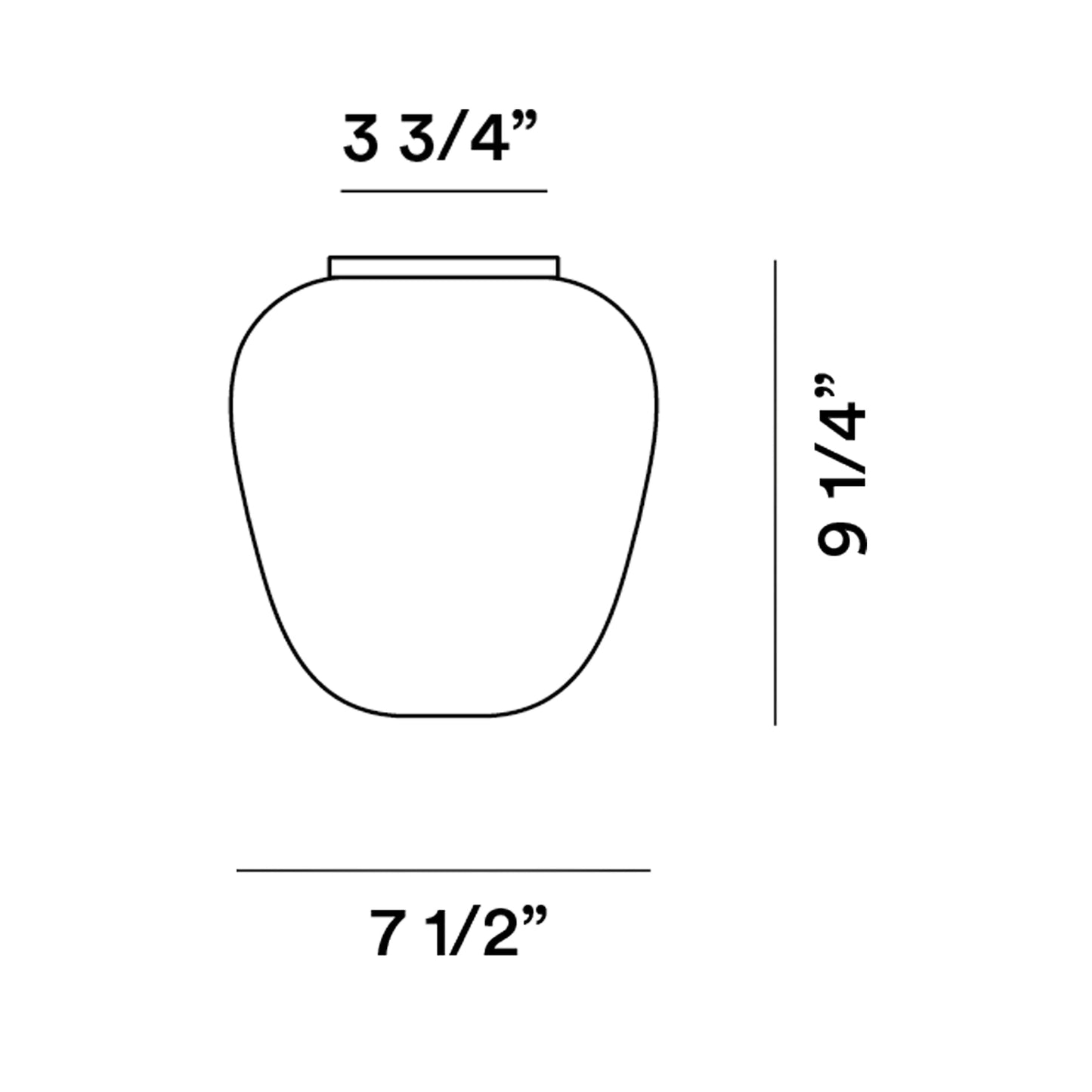 Rituals 3 Flush Mount Ceiling Light - line drawing.