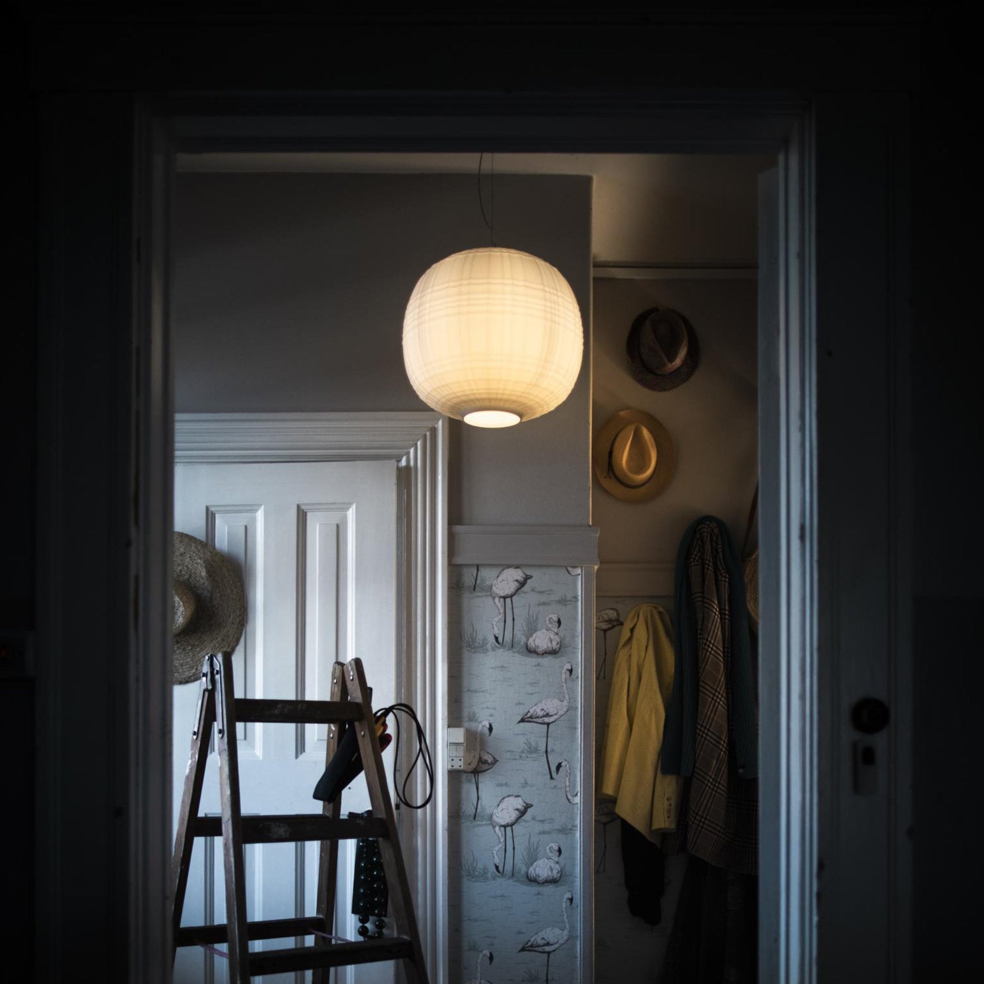 Tartan Pendant Light in living room.