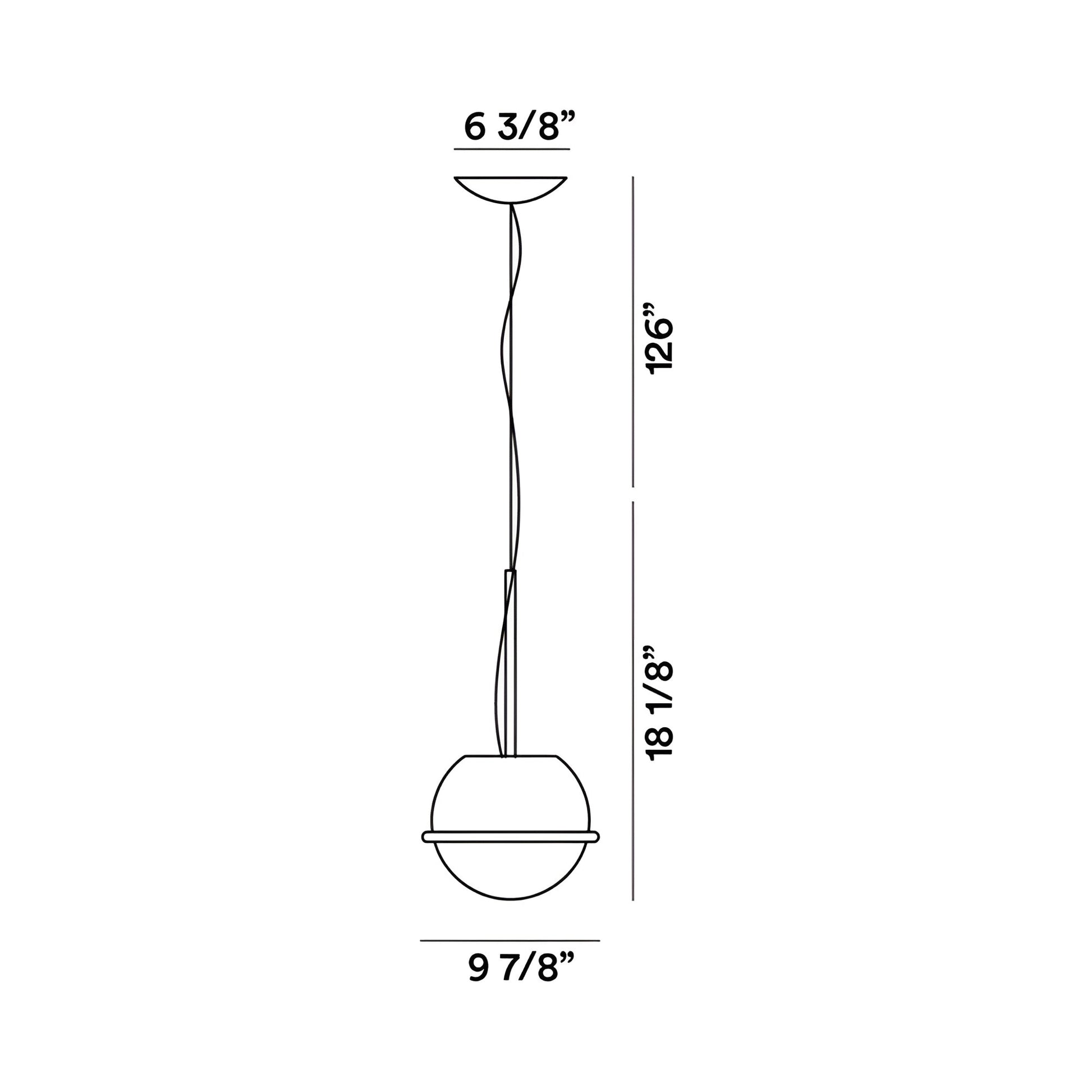 Tonda Pendant Light - line drawing.